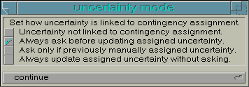 Uncertainty Mode Window