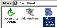 Control Panel/Add or Remove Programs